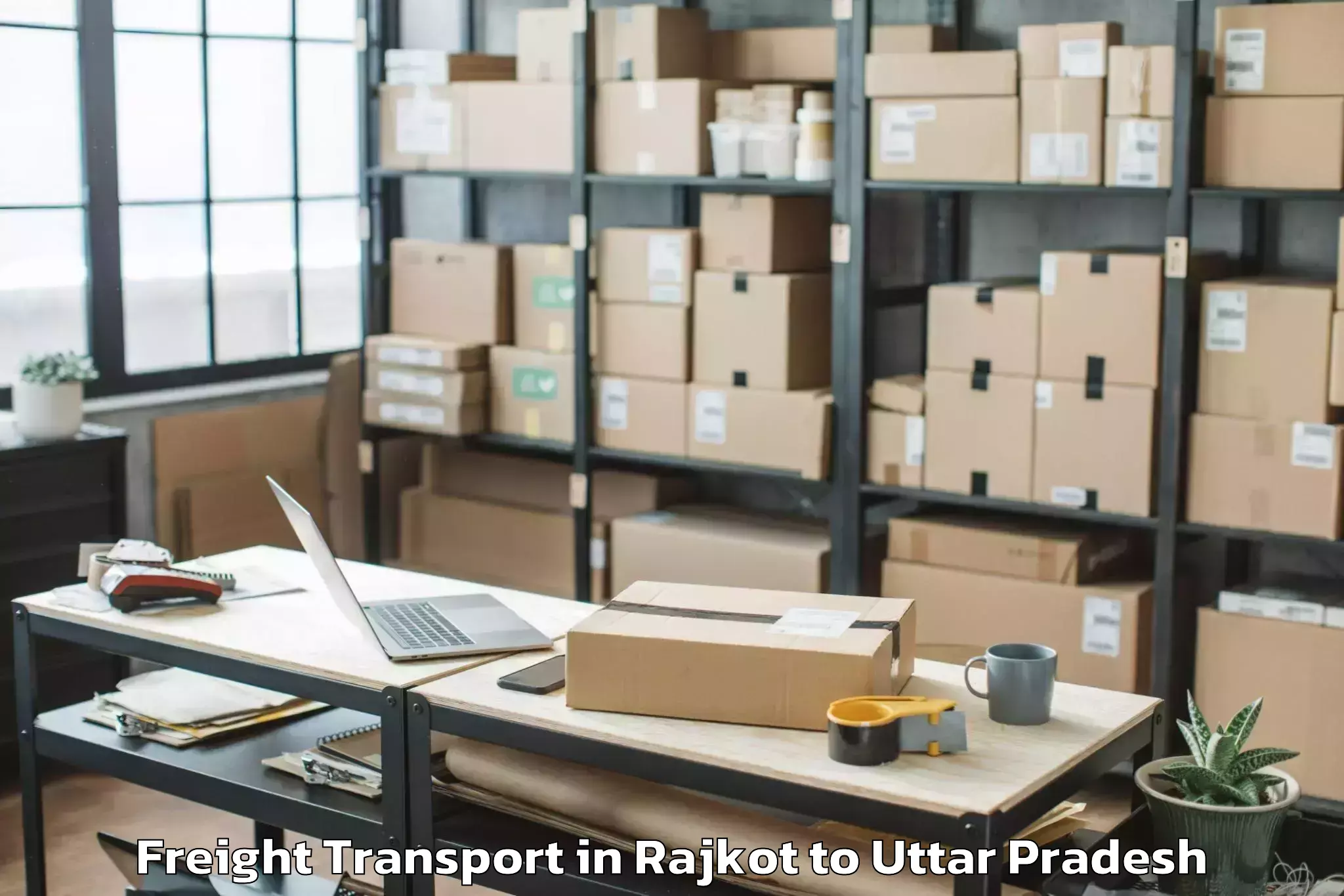 Affordable Rajkot to Allahabad Freight Transport